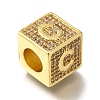 Brass Cubic Zirconia Beads KK-Q818-01C-G-2