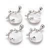 Natural White Shell Mother of Pearl Shell Pendants SSHEL-J002-24A-1