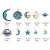 80Pcs 10 Style Celestial Alloy Enamel Pendants ENAM-LS0001-30-3