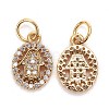 Brass Micro Pave Clear Cubic Zirconia Charms ZIRC-C020-72G-2