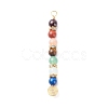 7 Chakra Mixed Gemstone Copper Wire Wrapped Big Pendants PALLOY-JF01899-01-2
