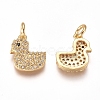 Brass Micro Pave Cubic Zirconia Charms ZIRC-I038-10G-2