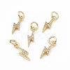 Brass Micro Pave Cubic Zirconia Charms KK-E068-VB224-4