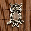 25x18mm Transparent Glass Cabochons and Tibetan Style Big Owl Pendant Cabochon Settings for Halloween DIY-X0186-AS-NR-2