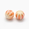 Opaque Spray Painted Glass Beads LAMP-P050-F-8mm-3