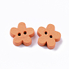 2-Hole Spray Painted Wooden Buttons BUTT-T007-009-2
