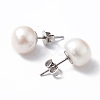 Natural Pearl Ear Studs EJEW-P223-01D-P03-2