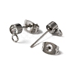 304 Stainless Steel Stud Earrings Findings STAS-WH0029-44B-P-3