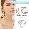 Beebeecraft 10Pcs Brass Clear Cubic Zirconia C-shape Stud Earring Findings KK-BBC0007-12-2