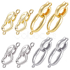SUPERFINDINGS 8 Sets 4 Styles Rack Plating Brass Fold Over Clasps KK-FH0009-91-1
