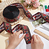 Flat Embroidery Floral Polyester Ribbons OCOR-WH0067-92B-3