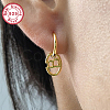 Real 18K Gold Plated 925 Sterling Silver Hoop Earrings ZC9557-3-2