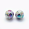 Opaque Spray Painted Glass Beads LAMP-P050-H06-10mm-2