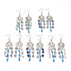 Natural & Synthetic Mixed Stone Beads Dangle Earrings EJEW-JE02782-1