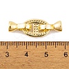 Rack Plating Brass Micro Pave Clear Cubic Zirconia Fold Over Clasps KK-K367-06G-3