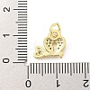 Rack Plating Brass Micro Pave Clear Cubic Zirconia Charms KK-Q814-05G-3