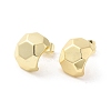 Hexagon Brass Stud Earrings EJEW-P254-03G-1