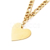 304 Stainless Steel Double Layer Necklaces NJEW-M181-24G-3