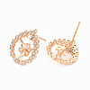 Brass Micro Pave Clear Cubic Zirconia Earring Findings KK-T062-214G-NF-2