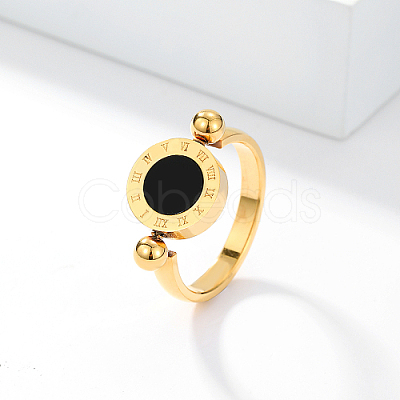 Roman Numerals Brass Finger Ring IJ4807-02-1