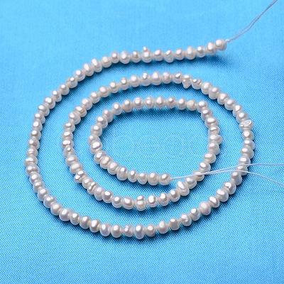 Potato Natural Cultured Freshwater Pearl Beads Strands PEAR-E007-3.5-4mm-1