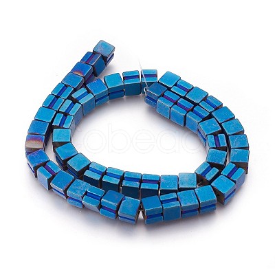 Electroplated Non-magnetic Synthetic Hematite Beads Strands G-P392-W02-1