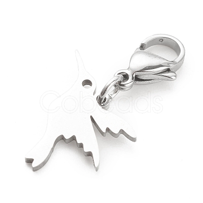 Non-Tarnish 201 Stainless Steel Bird Pendant Decorations HJEW-JM00652-01-1