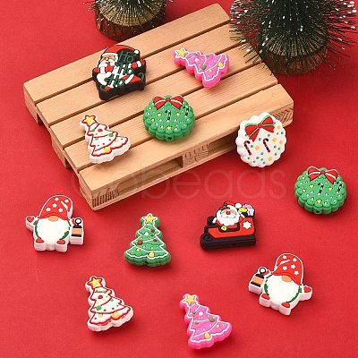 16Pcs 8 Style Christmas Silicone Beads SIL-SZ0001-08-1