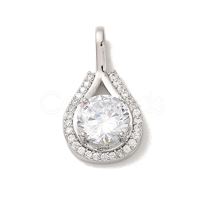 Micro Pave Clear Cubic Zirconia Pendants KK-S351-02P-01-1