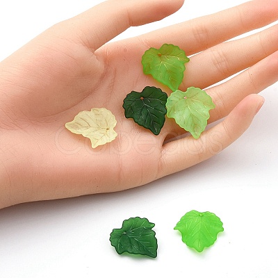 80Pcs 4 Colors Autumn Theme Transparent Frosted Acrylic Pendants SACR-YW0001-58-1