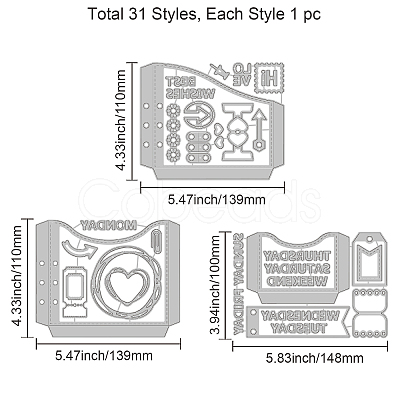 Carbon Steel Cutting Dies Stencils DIY-WH0309-1089-1