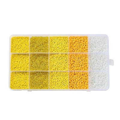 DIY 15 Grids ABS Plastic & Glass Seed Beads Jewelry Making Finding Beads Kits DIY-G119-02G-1