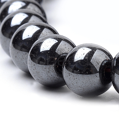 Non-magnetic Synthetic Hematite Beads Strands G-S259-44-4mm-1