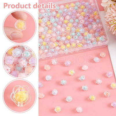 PandaHall Elite 240Pcs 12 Colors Transparent Acrylic Beads MACR-PH0001-75-1