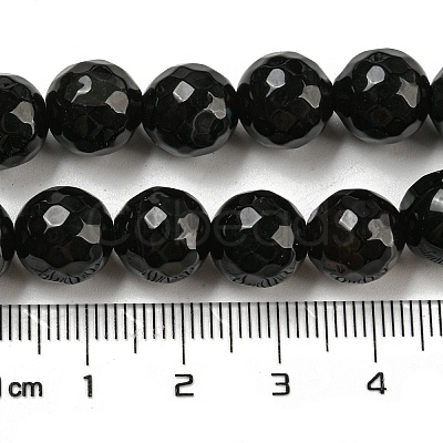 Natural Black Agate Round Beads Strand G-L084-10mm-28-1