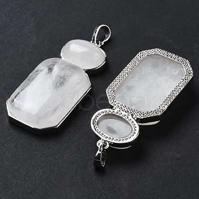 Natural Quartz Crystal Human Body Shaped Pendants G-P552-03P-09-1