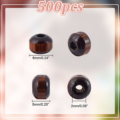 GOMAKERER Dyed Natural Wood Beads WOOD-GO0001-07B-1