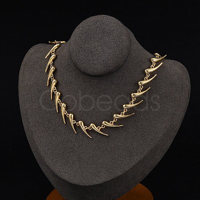 Rack Plating Brass Teardrop Link Chain Necklaces for Women NJEW-C064-01G-1