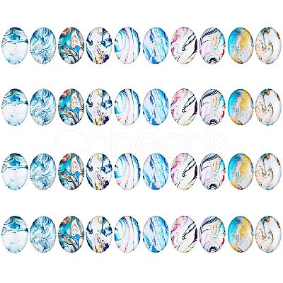 Glass Cabochons GGLA-WH0002-004-1