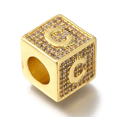 Brass Cubic Zirconia Beads KK-Q818-01C-G-1