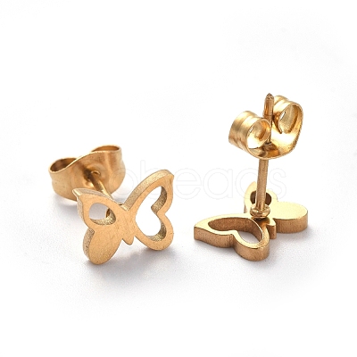 304 Stainless Steel Stud Earrings EJEW-H368-46G-1