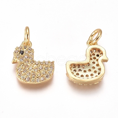 Brass Micro Pave Cubic Zirconia Charms ZIRC-I038-10G-1