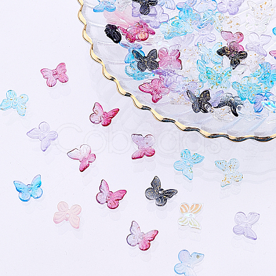 Transparent Spray Painted Glass Charms GLAA-PH0007-79-1