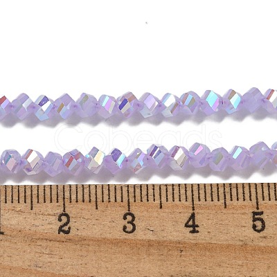 Electroplate Glass Beads Strands GLAA-Q105-04J-1