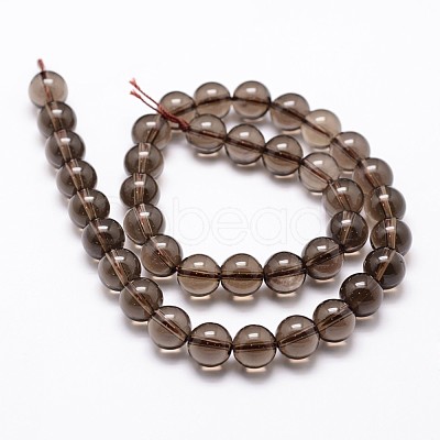 Natural Smoky Quartz Bead Strands G-G735-28-10mm-1