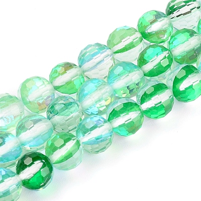 Electroplate Transparent K9 Glass Beads Strands GLAA-L028-8mm-A04-1