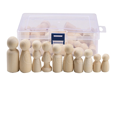 Unfinished Wooden Peg Dolls Set PW-WGB0330-01-1