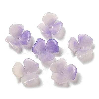 Two-tone Opaque Acrylic Bead Caps OACR-G034-03E-1