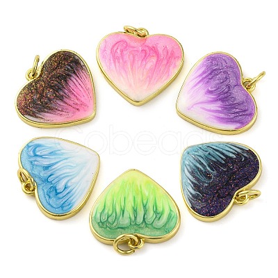 Brass Enamel Pendants KK-S401-16G-A-1