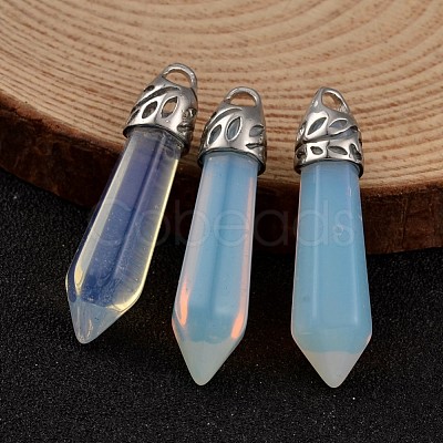 Bullet Opalite Pointed Pendants X-G-E332-C24-1